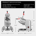 VIVOHOME 11 oz Electric Ice Crusher and Snow Cone Machine, Dual Blades, Silver Stainless Steel thumbnail 6