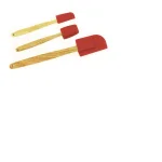 BergHOFF Red Silicone Spatula Set of 3 with Wooden Handles thumbnail 1