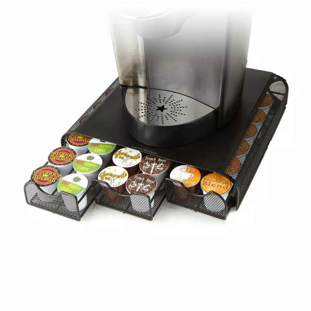 Mind Reader 36-Capacity Black Metal Mesh Coffee Pod Storage Drawer Organizer