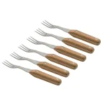 BergHOFF Collect and Cook Stainless Steel Steak Fork Set, 6-Piece with Wood Handles thumbnail 1