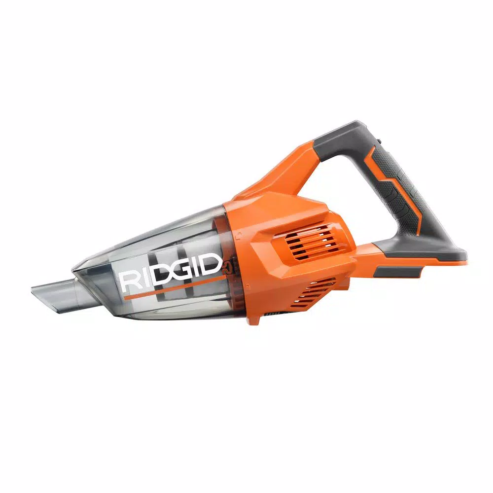 RIDGID 18V Cordless Hand Vacuum (Tool Only) with Crevice Nozzle, Utility Nozzle and Extension Tube