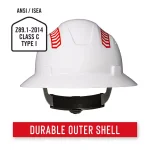 COAST SH300 Vis-Safe High-Visibility Reflective Full Brim Hard Hat, White thumbnail 3