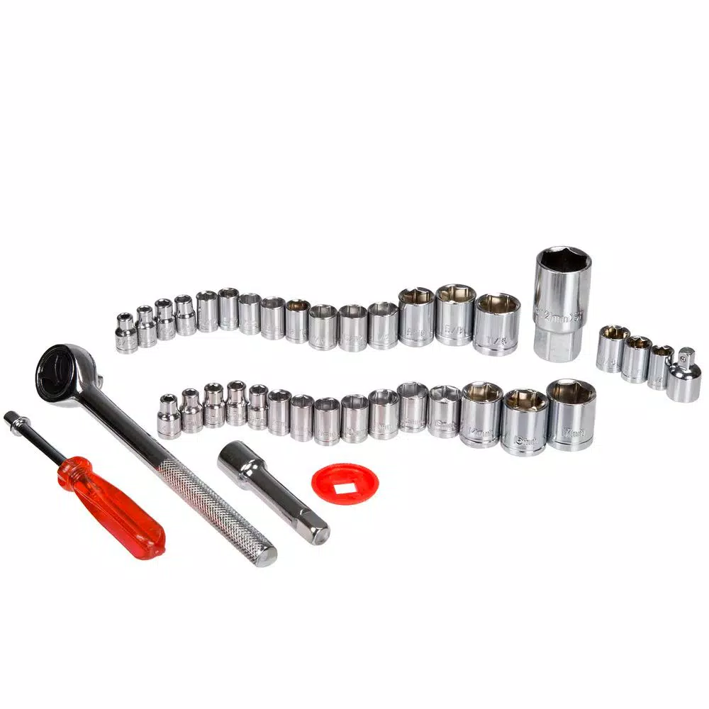 Stalwart 40-Piece SAE and Metric Socket Set with 3/8 in. Drive Ratchet and Carrying Case