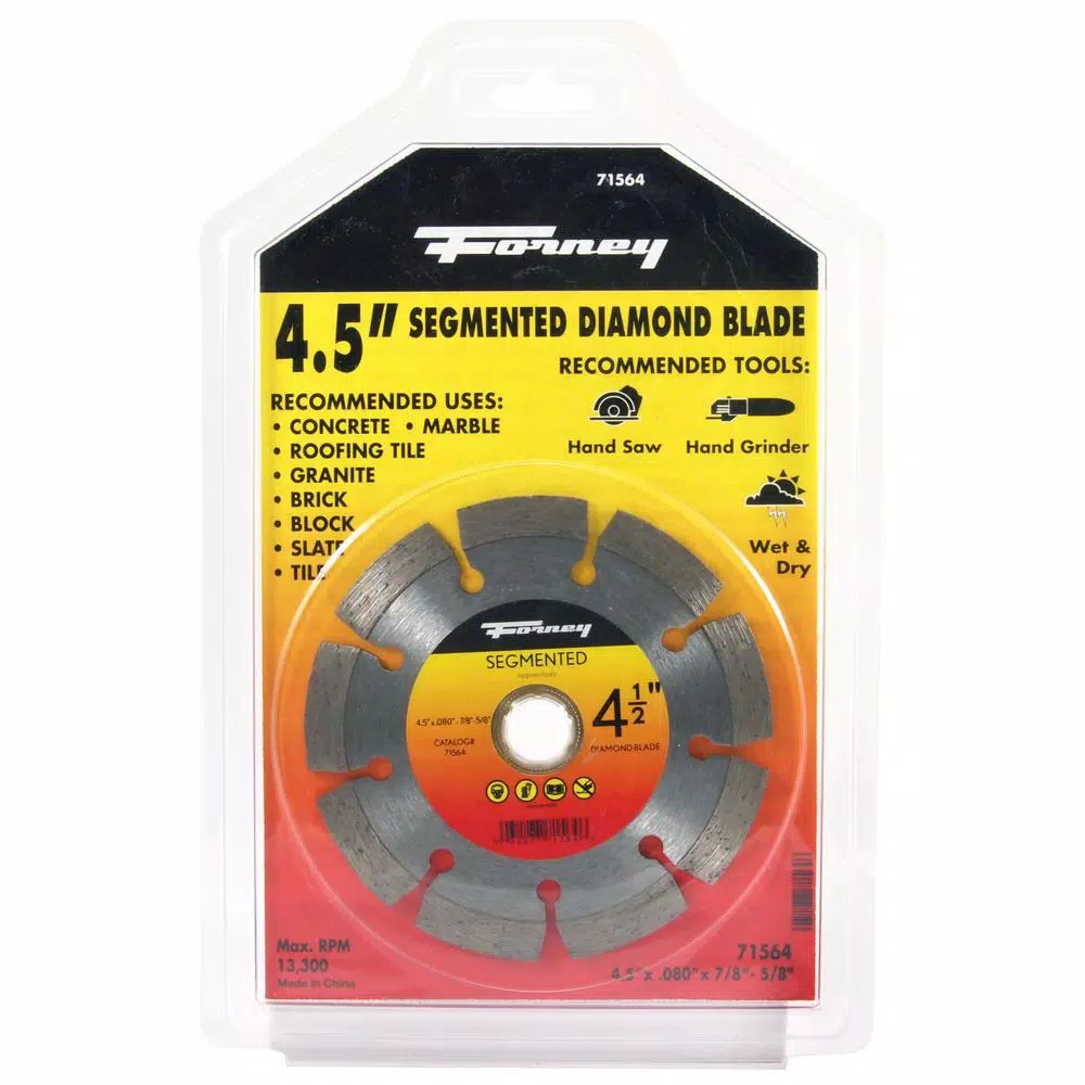Forney 4-1/2 in. Segmented Diamond Cut-Off Blade for Concrete and Masonry