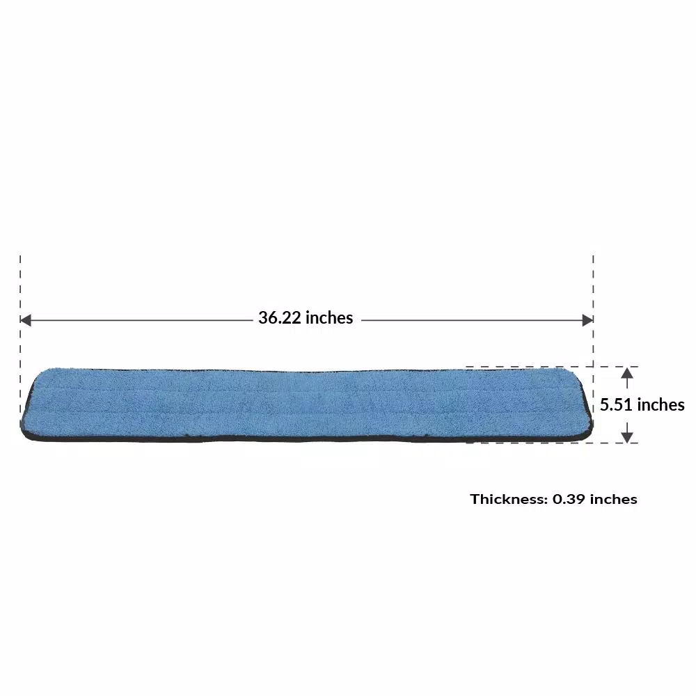 Zwipes 36 in. Blue Microfiber Looped Flat Mop Refill Pads, Damp/Dry Use (3-Pack)