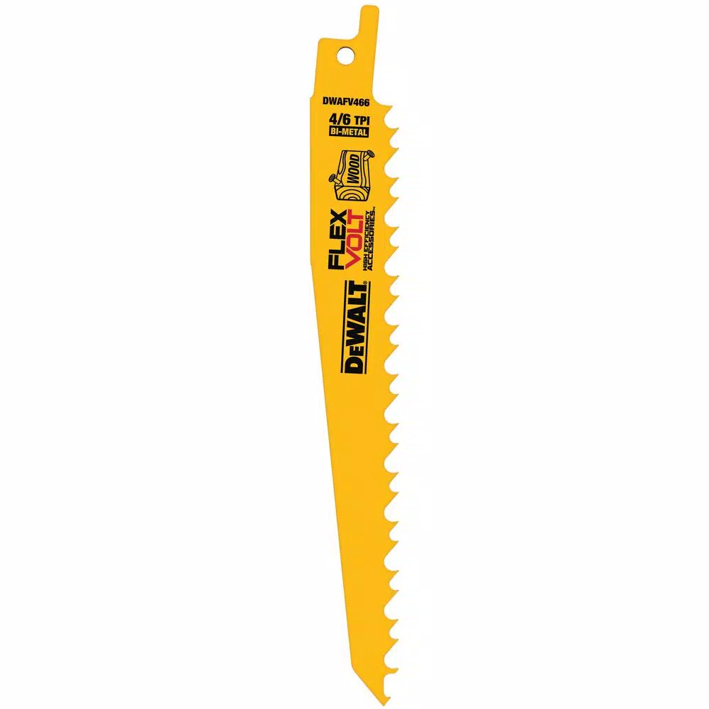 DEWALT FLEXVOLT 6 in. Bi-Metal Reciprocating Saw Blade Set, 6 TPI, 5-Pack