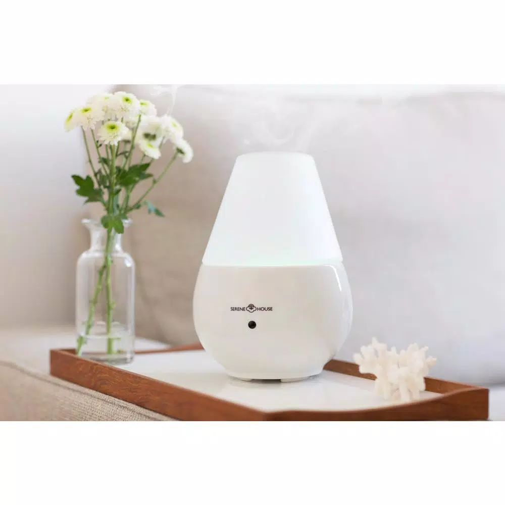 Serene House Vulcan White Ultrasonic Essential Oil Diffuser with Remote