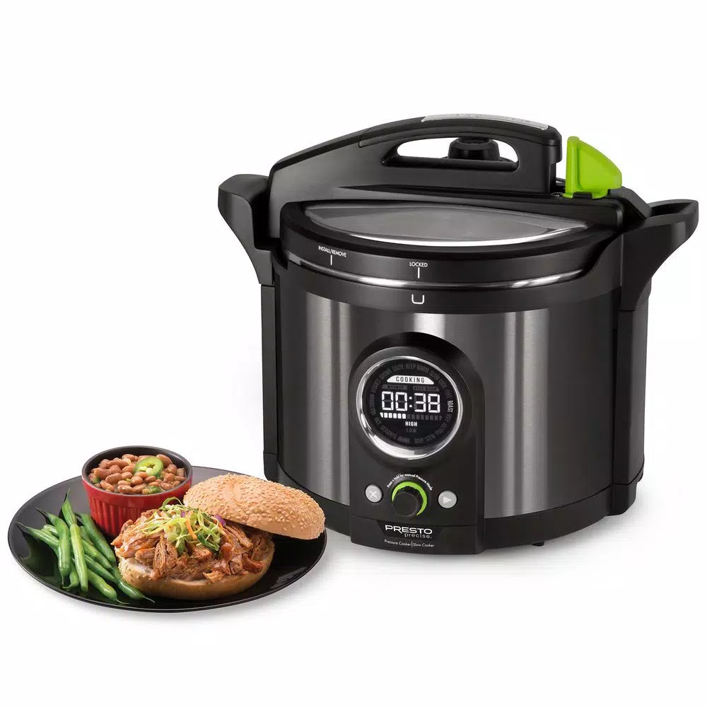 Presto 10 Qt. Black Stainless Steel Electric Pressure Cooker with 19 Programmed Settings