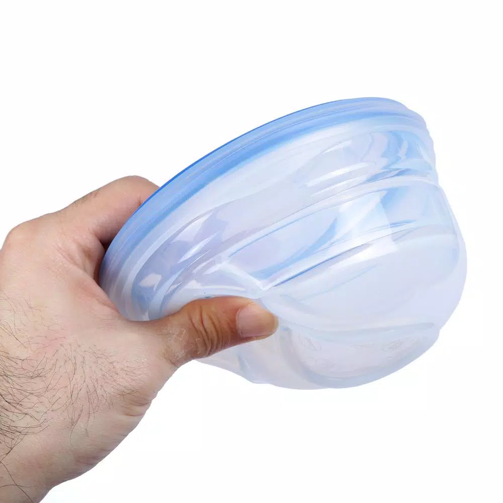 Creative Home Silicone Collapsible Food Storage Bowl with Leak-Resistant Lid, 16 oz