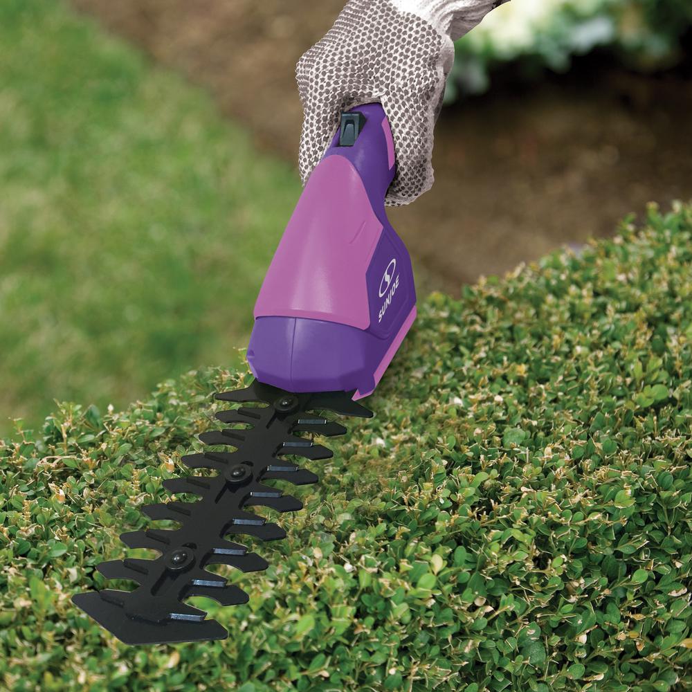 Sun Joe HJ604C 7.2V Cordless 2-in-1 Grass Shear and Hedge Trimmer, Purple