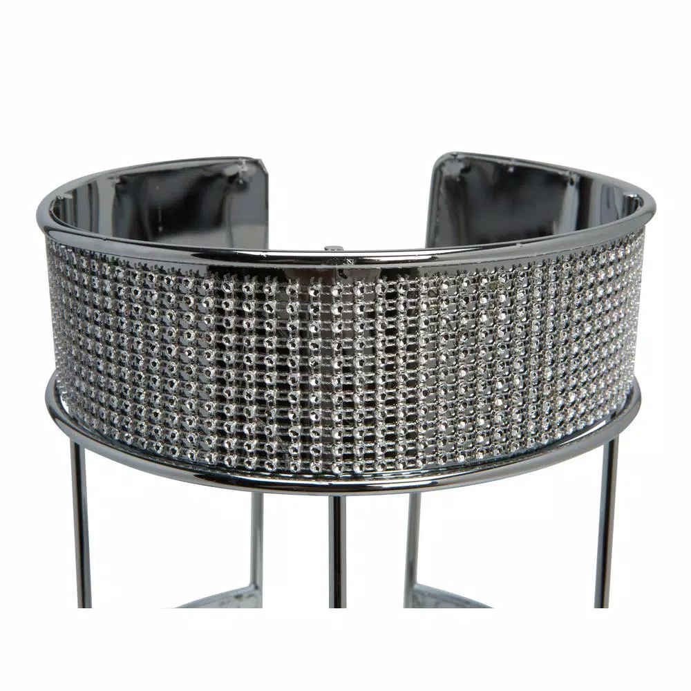 Bath Bliss Pave Diamond Design Toilet Paper Holder, Chrome Freestanding Stand