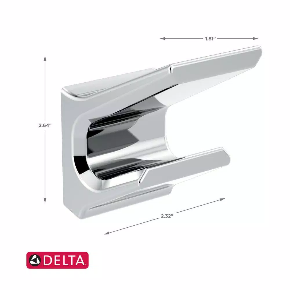 Delta Pivotal Double Robe Hook, Polished Chrome