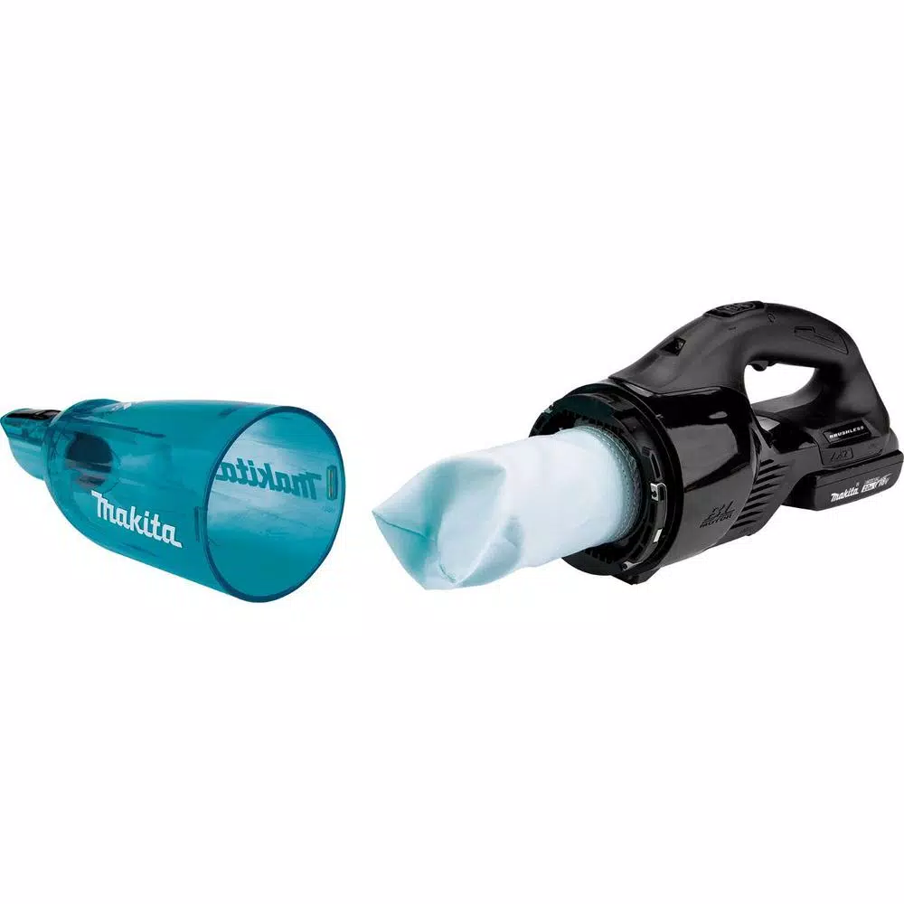 Makita 18V LXT Brushless Cordless Vacuum Kit with 2.0Ah Battery, Rapid Charger & Cyclonic Attachment