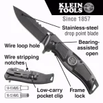 Klein Tools Electrician's Pocket Knife with Stainless Steel Drop Point Blade thumbnail 2
