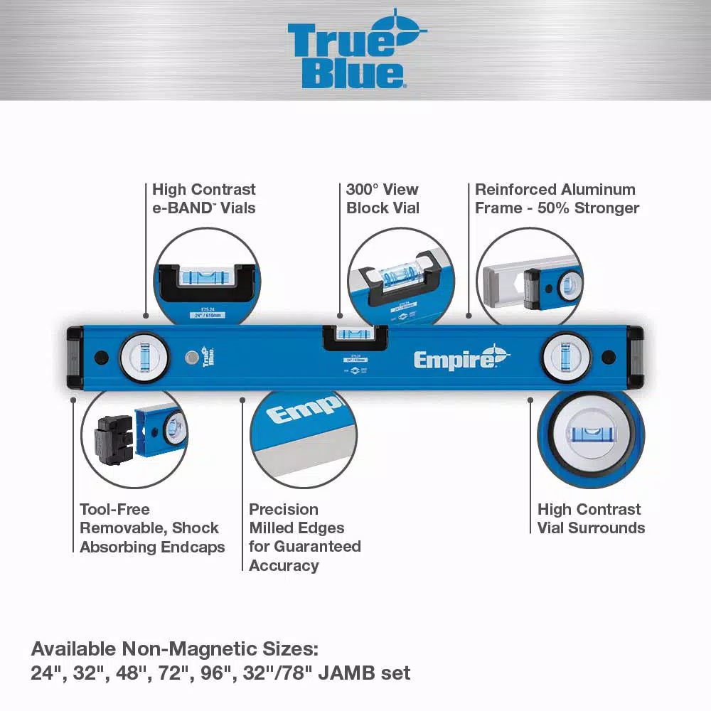 Empire e75 Series 72 in. True Blue Box Beam Level