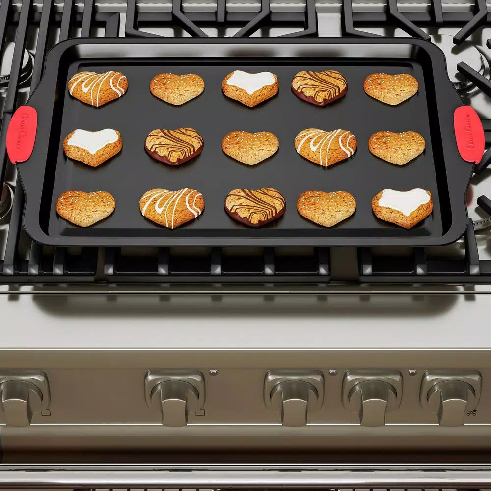 Classic Cuisine 3-Piece Nonstick Cookie Sheet Set with Silicone Handles
