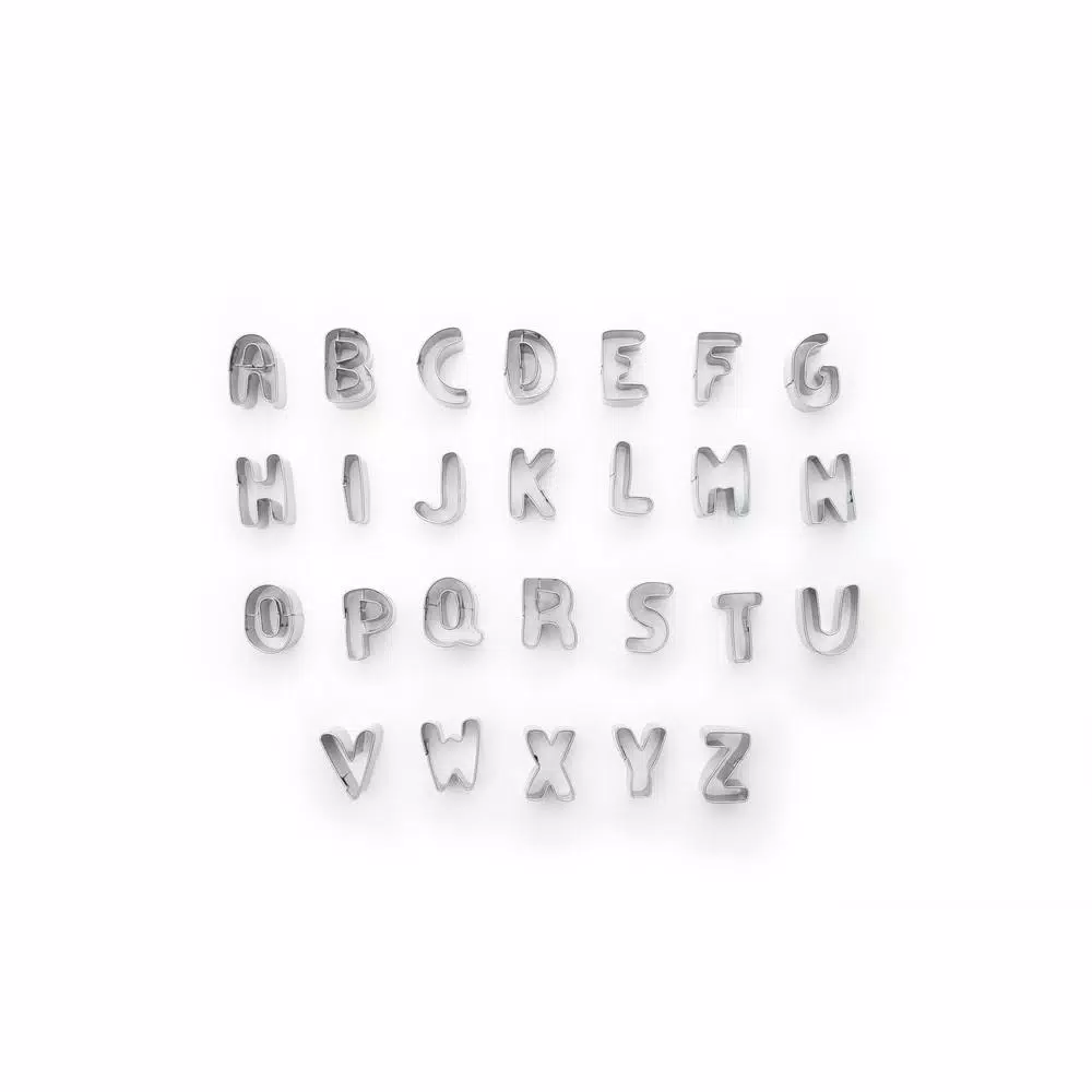 Fox Run 26-Piece Alphabet Cookie Cutter Set - Stainless Steel Letter Cutters