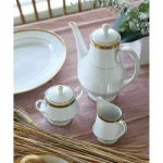 Noritake Charlotta Gold White Porcelain 49 oz. Coffee Server with Lid thumbnail 3