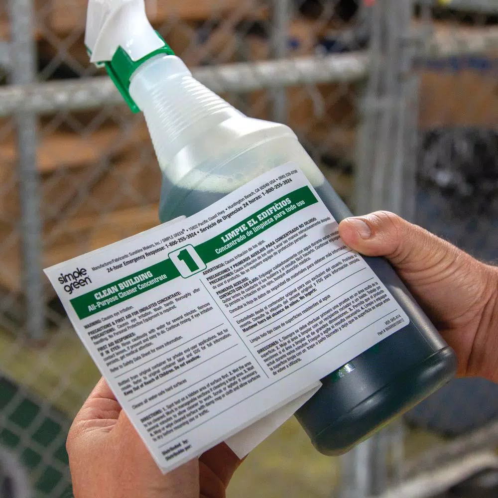 Simple Green Clean Building All-Purpose Cleaner Secondary Labels, Bilingual, 10-Pack
