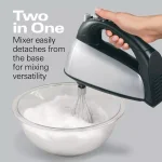 Hamilton Beach Classic Chrome 6-Speed Hand and Stand Mixer with 4 Qt. Stainless Steel Bowl thumbnail 3