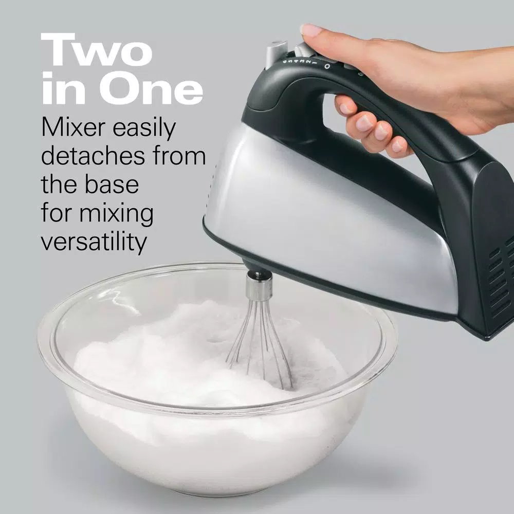 Hamilton Beach Classic Chrome 6-Speed Hand and Stand Mixer with 4 Qt. Stainless Steel Bowl