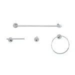 Italia Venezia 4-Piece Chrome Bathroom Hardware Set - Stainless Steel thumbnail 1