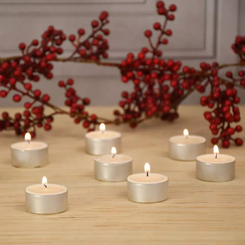 LUMABASE Extended Burn Unscented Tea Light Candles, 100-Count