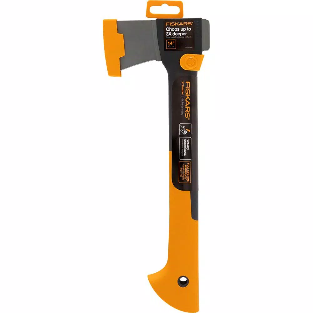 Fiskars X7 Hatchet 14 in. Compact Chopping Axe for Hiking and Outdoor Use
