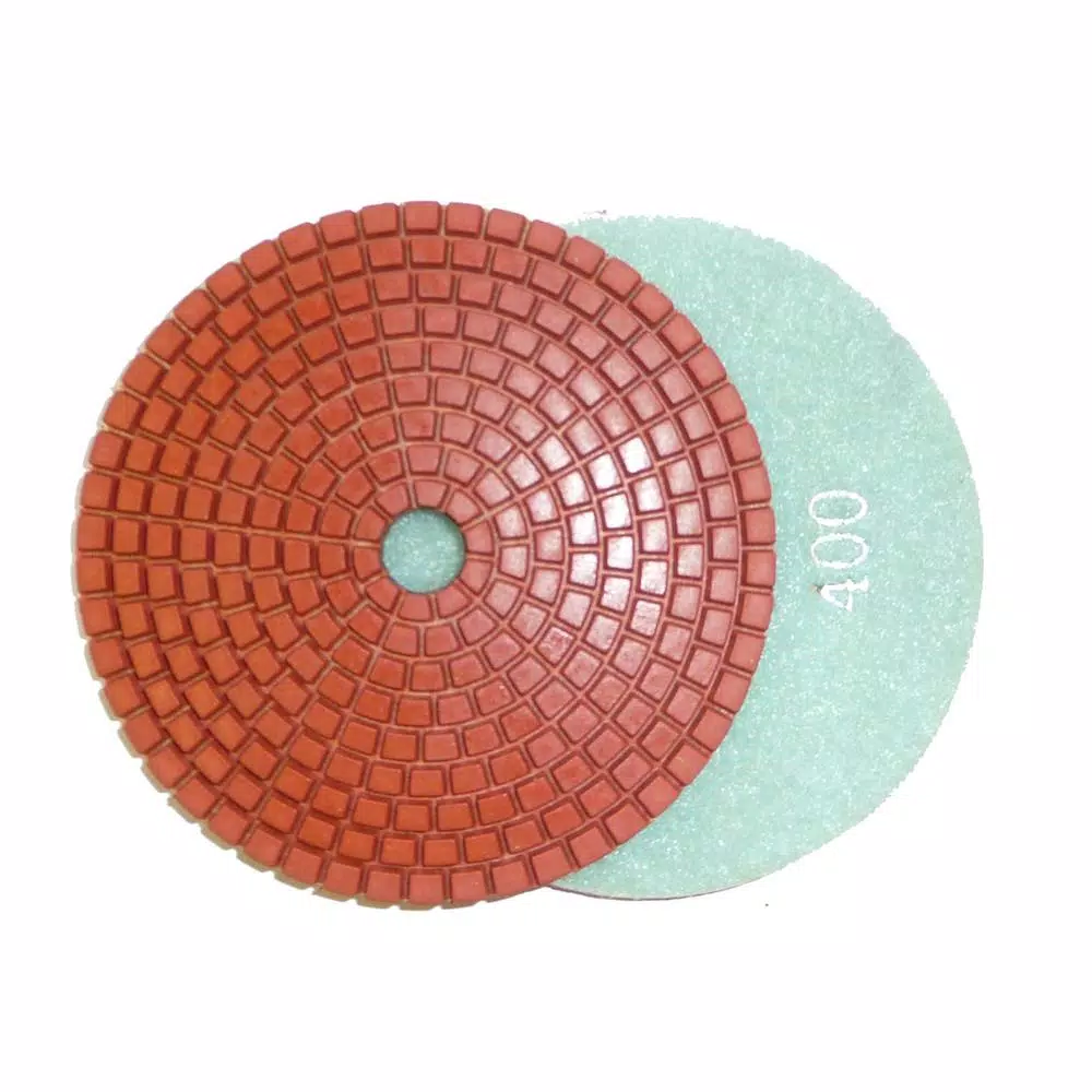 Unbranded JHX 4 in. Wet Diamond Polishing Pad Set for Granite and Concrete with Semi-Rigid Back Holder (7-Piece)