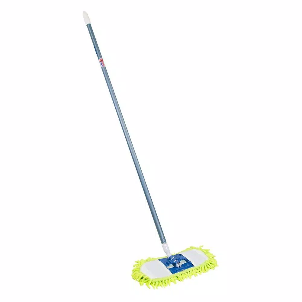 Quickie 14 in. Soft 'n' Swivel Microfiber/Chenille Dust Mop with 48 in. Steel Handle