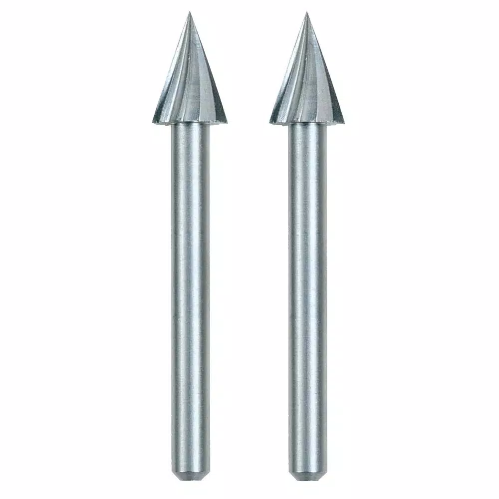 Dremel 1/4 in. Rotary Tool Pointed Triangle High Speed Cutter Bit for Wood, Plastic & Soft Metal (2-Pack)