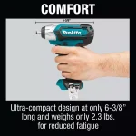 Makita 12V MAX CXT 1/4 in. Sq. Drive Cordless Impact Wrench with 4.0Ah Battery thumbnail 7