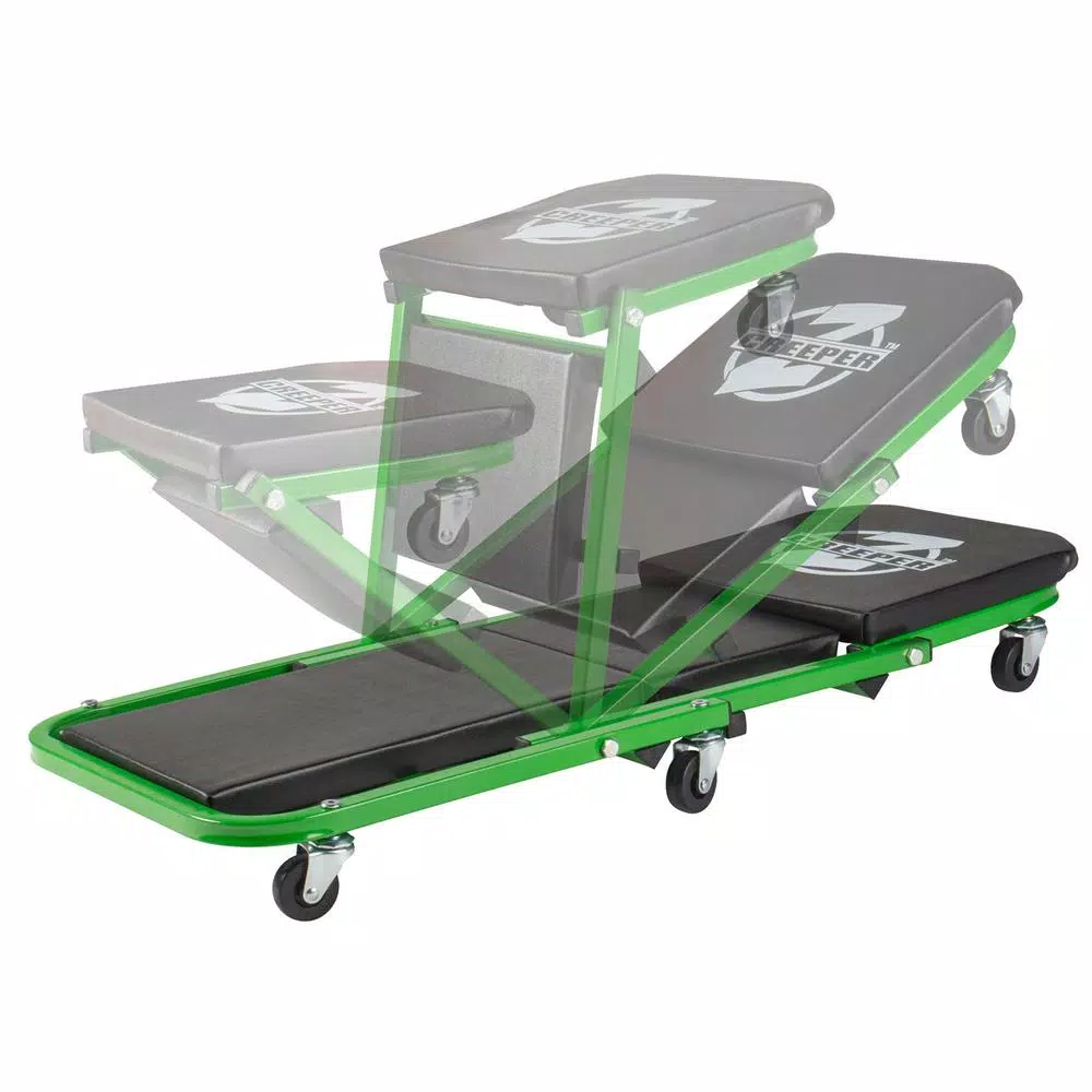 Pro-Lift Z-Creeper 2-in-1 Mechanic Creeper and Seat, 36 in., 300 lb. Capacity, Black/Green
