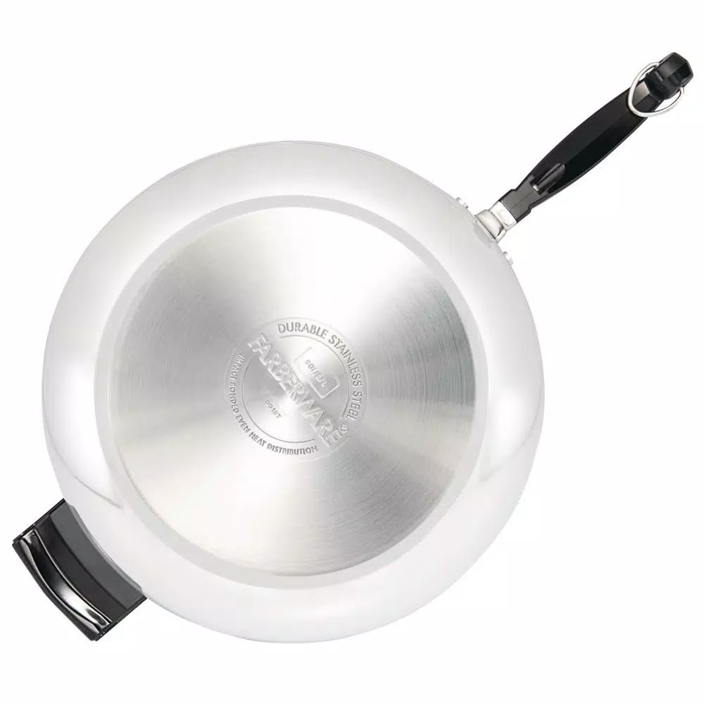 Farberware Classic Series 12 in. Stainless Steel 6-Quart Jumbo Chef Pan with Glass Lid