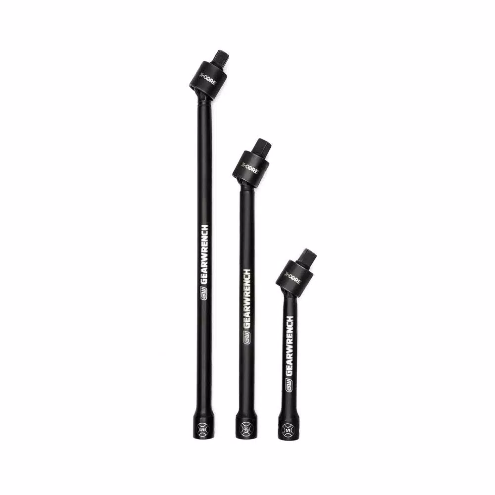 GearWrench 3/8 in. Drive X-Core Pinless Universal Joint Impact Extension Set, 3-Piece