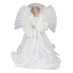 Northlight 13 in. Lighted Fiber Optic Angel Christmas Tree Topper with White Gown thumbnail 1