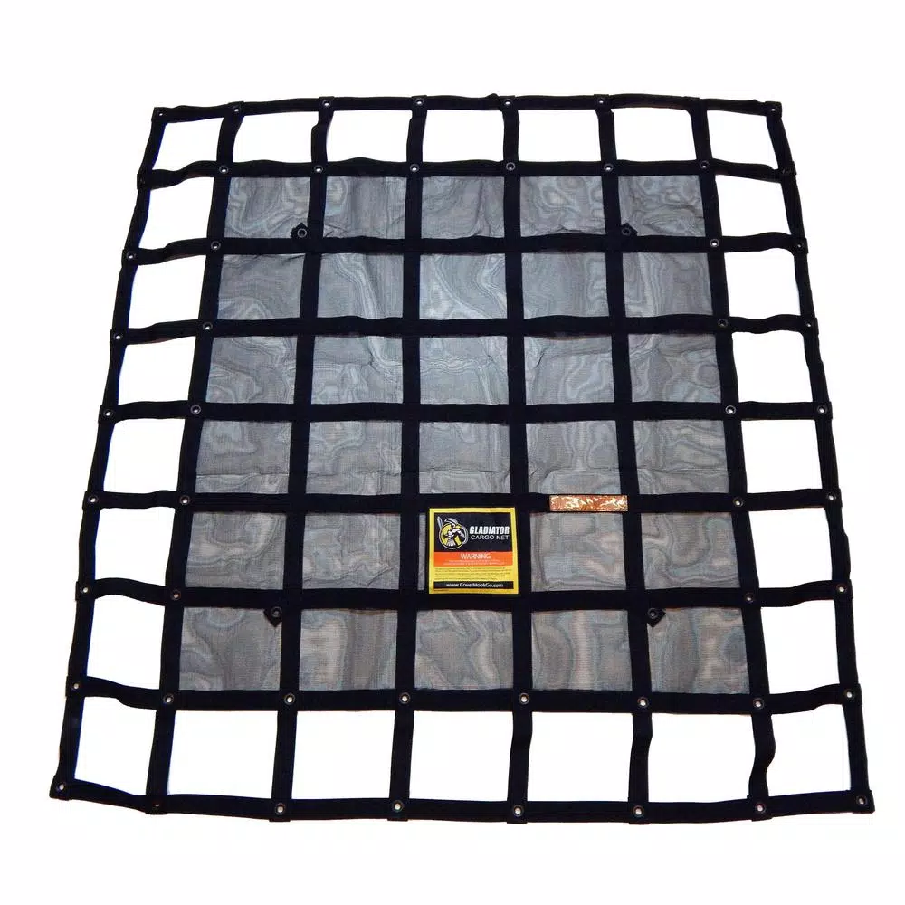 GLADIATOR Cargo Nets Gladiator Heavy-Duty Cargo Net, 4.75 ft. x 5.25 ft., Load Certified with 4 Straps and Storage Bag