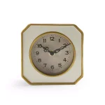 Zentique White and Gold Rounded Square Analog Desk Clock with Quartz Movement thumbnail 1