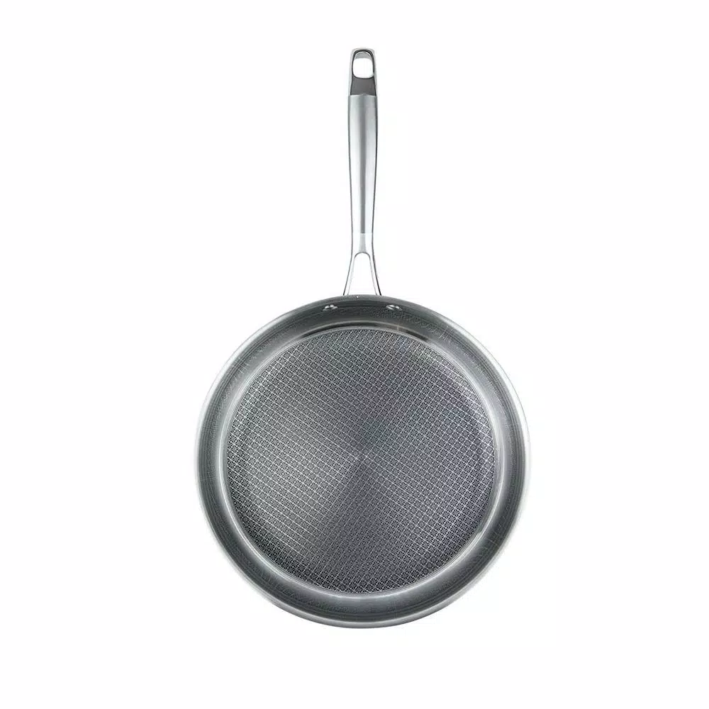 MasterPan Chefs Series 11 in. Stainless Steel Nonstick Frying Pan, Tri-Ply Induction Compatible