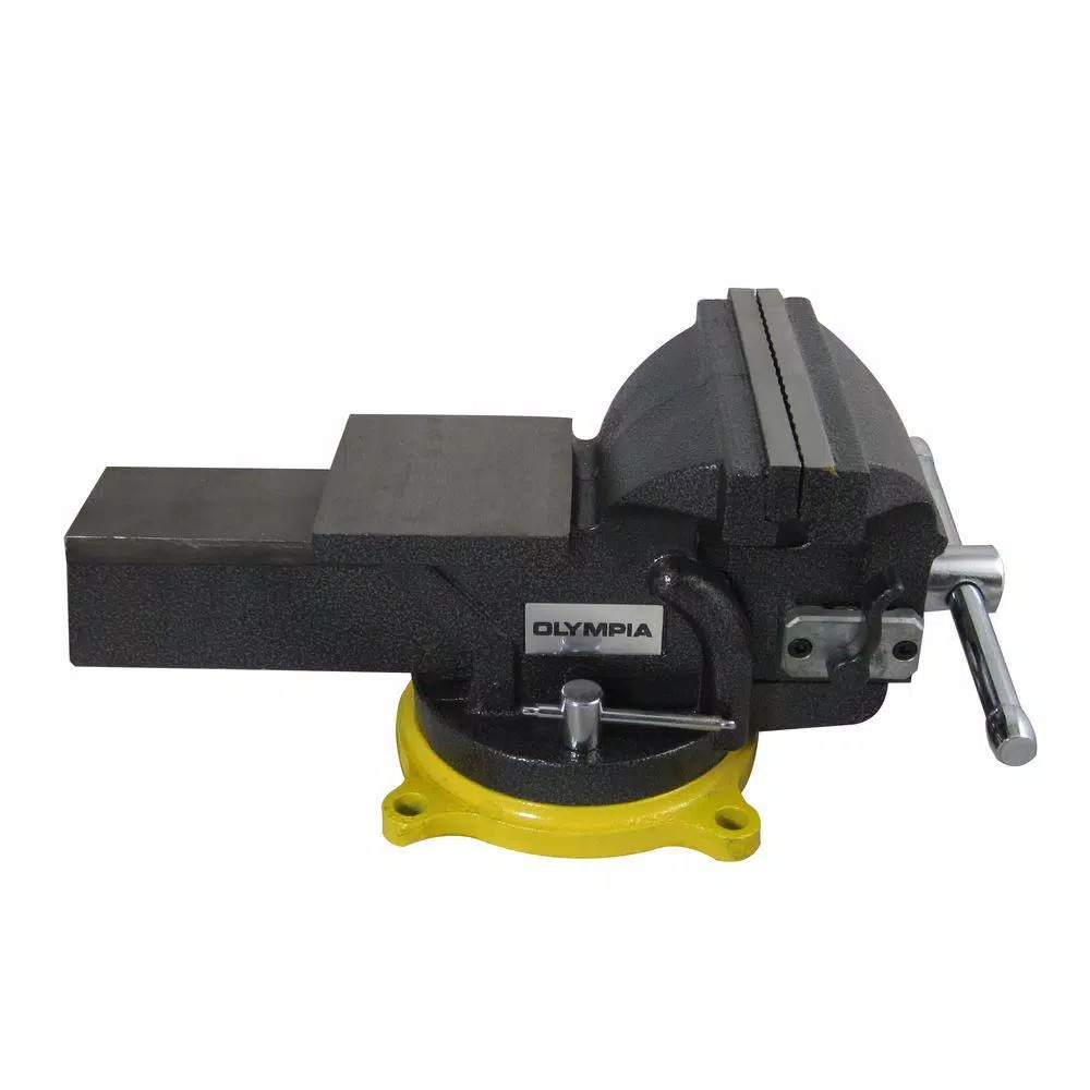 OLYMPIA 6 in. Single-Handed Operation Bench Vise with Swivel Base