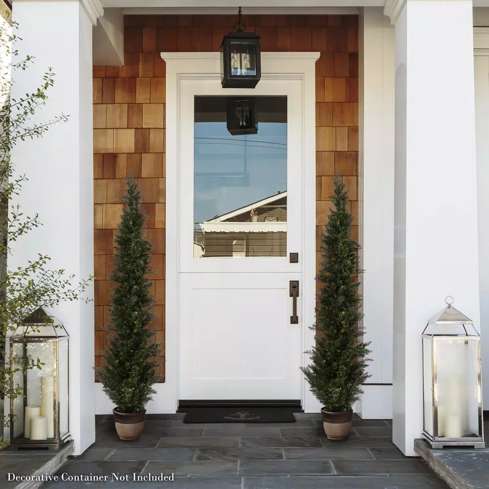 Pure Garden 72 in. Artificial Cedar Topiary with 9 in. Planter Pot