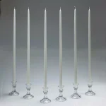 Light In The Dark Shop A Candle 24 in. White Taper Candles, Set of 12 - Dripless & Clean Burning thumbnail 2