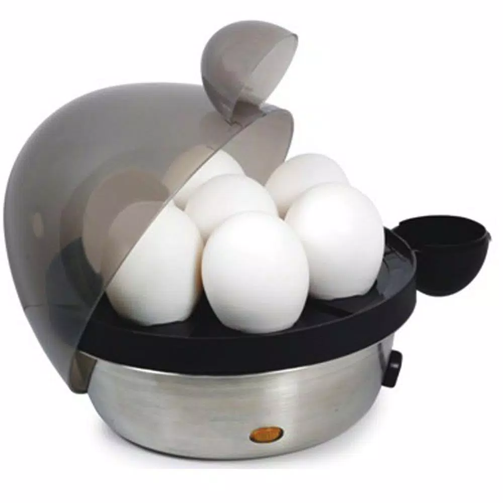 Better Chef 7-Egg Stainless Steel Egg Cooker, Silver/Black