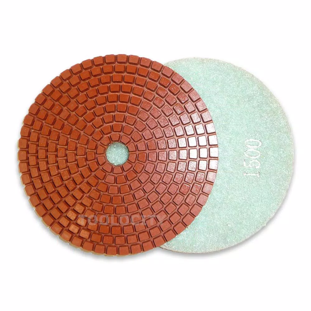 Toolocity JHX 4 in. Metal Bond Diamond Polishing Pad Set with Semi-Rigid Back Holder for Granite and Concrete