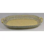 Unbranded Criss Cross Oval Serving Tray - Jute Wrapped Willow and Bamboo with Poplar Handles thumbnail 2