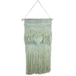Unbranded Marmont Hill Green Heart Macrame Wall Tapestry - Hand Woven Cotton Wall Hanging thumbnail 2