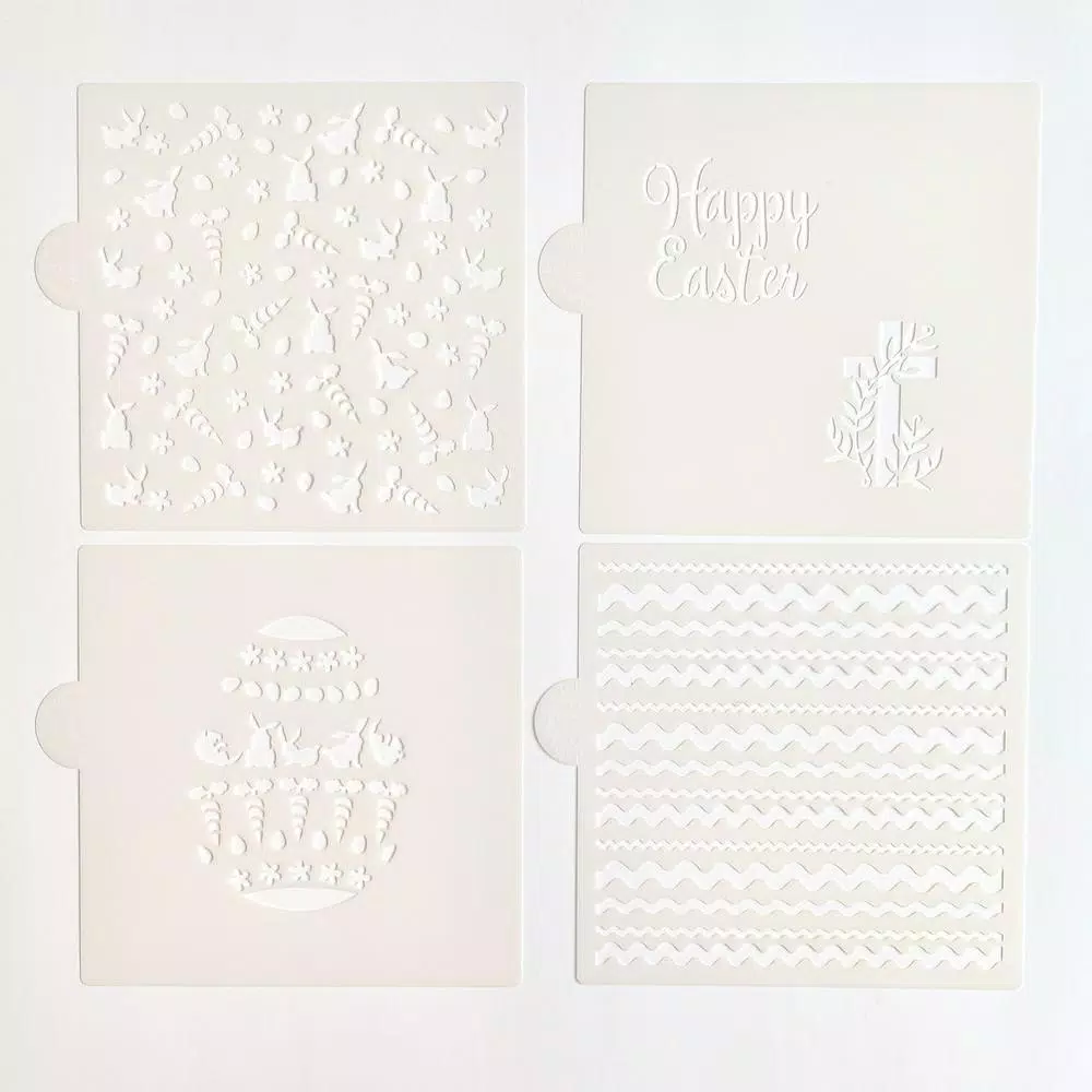 Designer Stencils Happy Easter Variety Cookie Stencil Bundle - 5 Patterns for Decorating