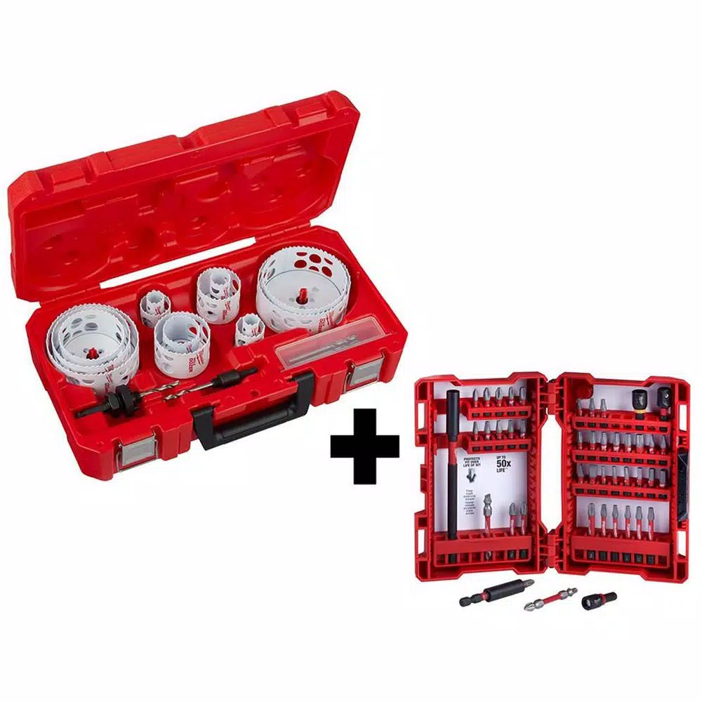 Milwaukee Hole Dozer Bi-Metal Hole Saw & SHOCKWAVE Impact Duty Bit Set, 65-Piece