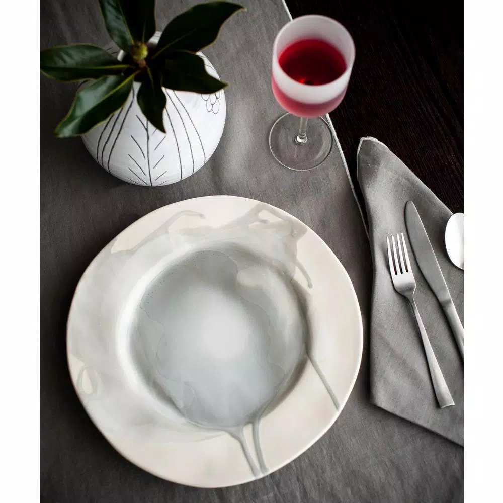Abigails White Night Frosted Wine Glass Set, 4-Piece Matte Glassware Collection