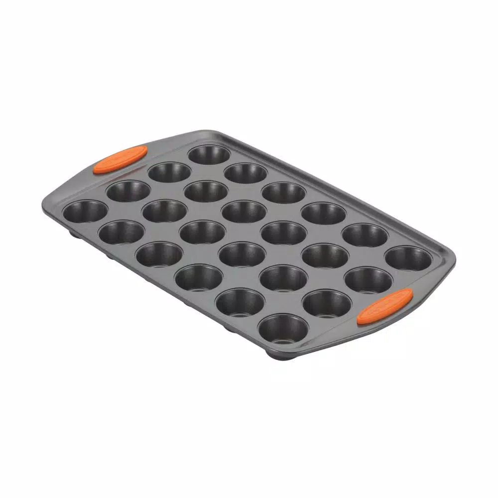 Rachael Ray Oven Lovin' 24-Cup Mini Muffin and Cupcake Pan, Nonstick Aluminum
